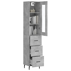 Avis Maison Chic Buffet,Meuble de Rangement,commode pour salon,Cuisine Gris béton 34,5x34x180 cm Bois d'ingénierie -MN96974