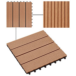 Avis vidaXL Carreaux de terrasse 22 pcs 30 x 30 cm 2 m² WPC Teck