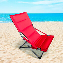 Beach And Garden Design Transat chaise de plage pour jardin pliant mer plage Canapone, Couleur: Rouge