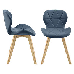 Lot de 6 Chaises Älmhult Similicuir 81 x 57 x 49 cm Bleu [en.casa]