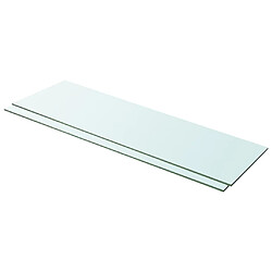 vidaXL Panneaux d'étagère 2 pcs Verre Transparent 100 x 30 cm