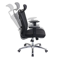 Mendler Chaise de bureau SIHOO Chaise de bureau, ergonomique, appui-lordose réglable, charge max. 150kg ~ sans repose-pieds noir