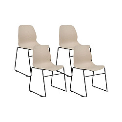 Beliani Chaise de salle à manger Set de 4 Beige PANORA