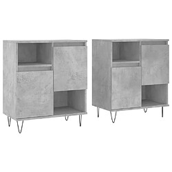 vidaXL Buffets 2 pcs gris béton bois d'ingénierie