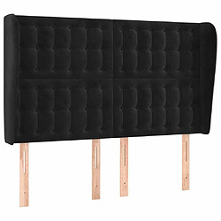 Maison Chic Tête de lit scandinave avec oreilles,meuble de chambre Noir 147x23x118/128 cm Velours -MN81254