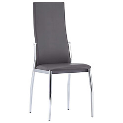 vidaXL Chaises à manger lot de 4 gris similicuir