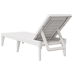 vidaXL Chaise longue blanc 186x60x29 cm PP pas cher