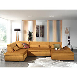 Lisa Design Vermont - canapé panoramique d'angle gauche - 7 places - XXL - en velours