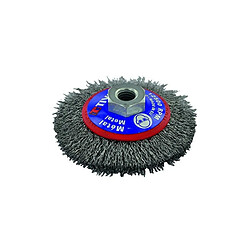 Brosse Conique D100mm M14 TIVOLY pour meuleuse Acier Ondulé Technic Décapage Métal 