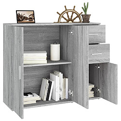 Acheter Maison Chic Buffet,Meuble de Rangement,commode pour salon,Cuisine Sonoma gris 91x29,5x75 cm Bois d'ingénierie -MN89889