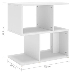 vidaXL Tables de chevet 2 pcs blanc 50x30x51,5 cm bois d'ingénierie pas cher