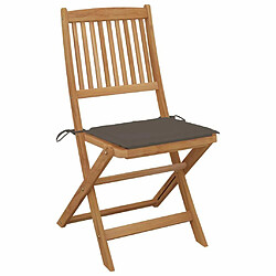 Avis Maison Chic Lot de 6 Chaises pliables d'extérieur avec coussins | chaises de jardin | Fauteuil Relax Bois d'acacia -GKD47868