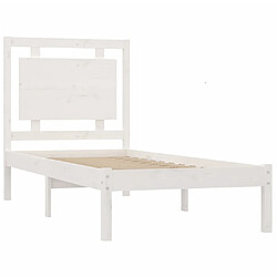 Acheter Maison Chic Lit Moderne Chambre - Cadre/structure de lit pour adulte Blanc Bois massif 100x200 cm -MN73853