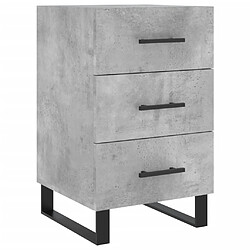 vidaXL Table de chevet gris béton 40x40x66 cm bois d'ingénierie