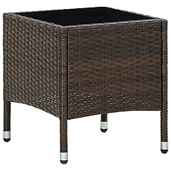 vidaXL Table de jardin Marron 40x40x45 cm Résine tressée 