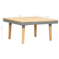 Acheter vidaXL Table basse de jardin 60x60x31,5 cm Bois solide d'acacia