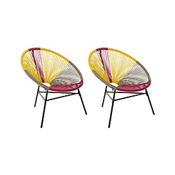 Beliani Lot de 2 chaises Jaune ACAPULCO