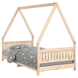 Maison Chic Lit simple Cadre de lit pour enfant,Lit d'Enfant Moderne 90x190 cm Bois de pin massif -MN10904