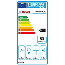 Hotte décorative murale 60cm 63db 340m3/h inox - dwb64bc50 - BOSCH