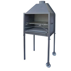 Visiodirect Barbecue de compagne en Zinc coloris Gris - 80 x 108 x 65 x 183 cm