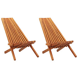 vidaXL Chaises pliables d'extérieur lot de 2 Bois d'acacia solide 