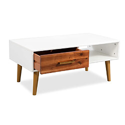 Avis vidaXL Table basse Bois d'acacia massif 90x50x40 cm