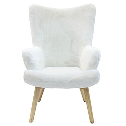 The Home Deco Factory Fauteuil de salon imitiation fourrure scandi Helsinki - Blanc