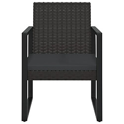 Avis vidaXL Salon de jardin 3 pcs avec coussins Noir Résine tressée