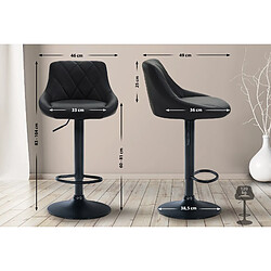 Non Tabouret de bar Lazio simili cuir noir