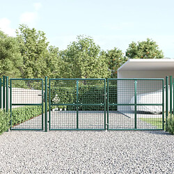 vidaXL Portal de jardin maille vert 400x175 cm acier galvanisé