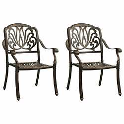 Avis Maison Chic Table de bistro et chaises d'extérieur 3 pcs,Ensemble de bistro de jardin pour relax Aluminium coulé Bronze -GKD942600