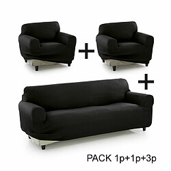 Housse de canapé Sofakover Pocket Trio Romeo 3 Unités - Noir