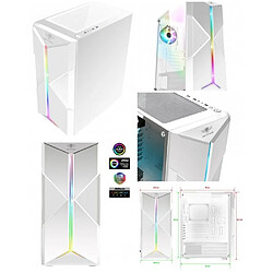 BOITIER PC GAMER blanc CLONE3 ARGB EDITION RGB 2 ventilateurs 6 BAIES inclus SPIRIT OF GAMER TOUR D’ORDINATEUR GAMER