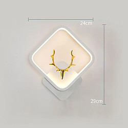 Stoex Lampe Murale Carrée Blanche Applique Murale Led Applique Murale D'Intérieur Moderne Pour Salon, Chambre À Coucher, Balcon, Blanc Chaud pas cher