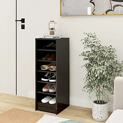 vidaXL Armoire à chaussures Gris brillant 31,5x35x90cm Bois ingénierie