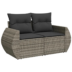 Acheter vidaXL Salon de jardin avec coussins 7 pcs gris résine tressée