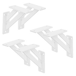 ML-Design 6x Équerres étagère mural support d'angle en aluminium blanc robuste 120x120 mm 