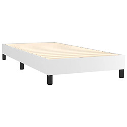 Avis vidaXL Sommier à lattes de lit avec matelas Blanc 100x200cm Similicuir