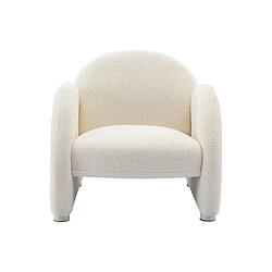 Vente-Unique Fauteuil en tissu bouclette blanc COLEBRI