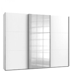 Inside 75 Armoire coulissante LISBETH 2 portes blanc 1 miroir 300 x 236 cm hauteur 