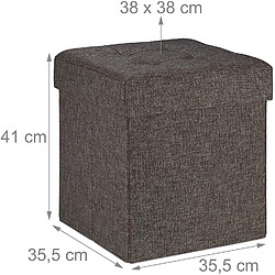 Helloshop26 Tabouret coffre pouf avec espace de rangement marron 13_0002755_2