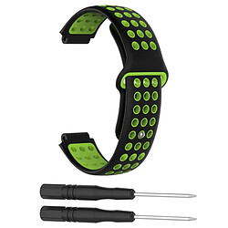 Wewoo Bracelet pour montre connectée Dragonne sport en silicone bicolore Garmin Forerunner 220 / Approach S5 / S20 noir + vert