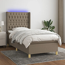 Sommier à lattes,Cadre à lattes de lit pour Adulte matelas et LED Taupe 90x190 cm Tissu -MN57121