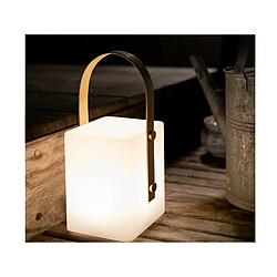 Lumisky Lanterne sans fil poignée bambou LED blanc chaud/multicolore dimmable TIKY H 27 cm