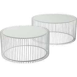 Karedesign Tables basses rondes Wire set de 2 blanches Kare Design