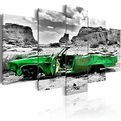 Paris Prix Tableau Voiture Verte Rétro dans le Désert du Colorado 100 x 200 cm 