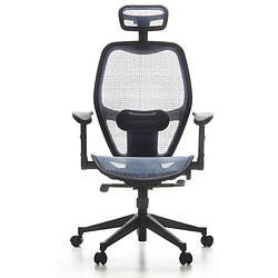 Siège de bureau / Fauteuil de direction AIR-PORT, tissu maille bleu hjh OFFICE 