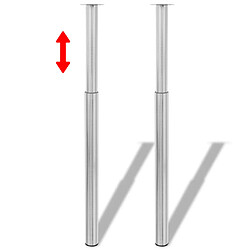 vidaXL Pieds de table télescopiques Nickel brossé 710 mm - 1100 mm 