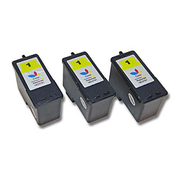 Lot de 3 cartouches d'encre vhbw pour Lexmark X3480, Z730, Z735. Remplace: Lexmark 1, 18C0781E, 18CX781E. 