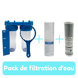 Desineo Pack stérilisateur UV 16w + 1 lampe de rechange + filtration d'eau double porte filtre + filtres pas cher